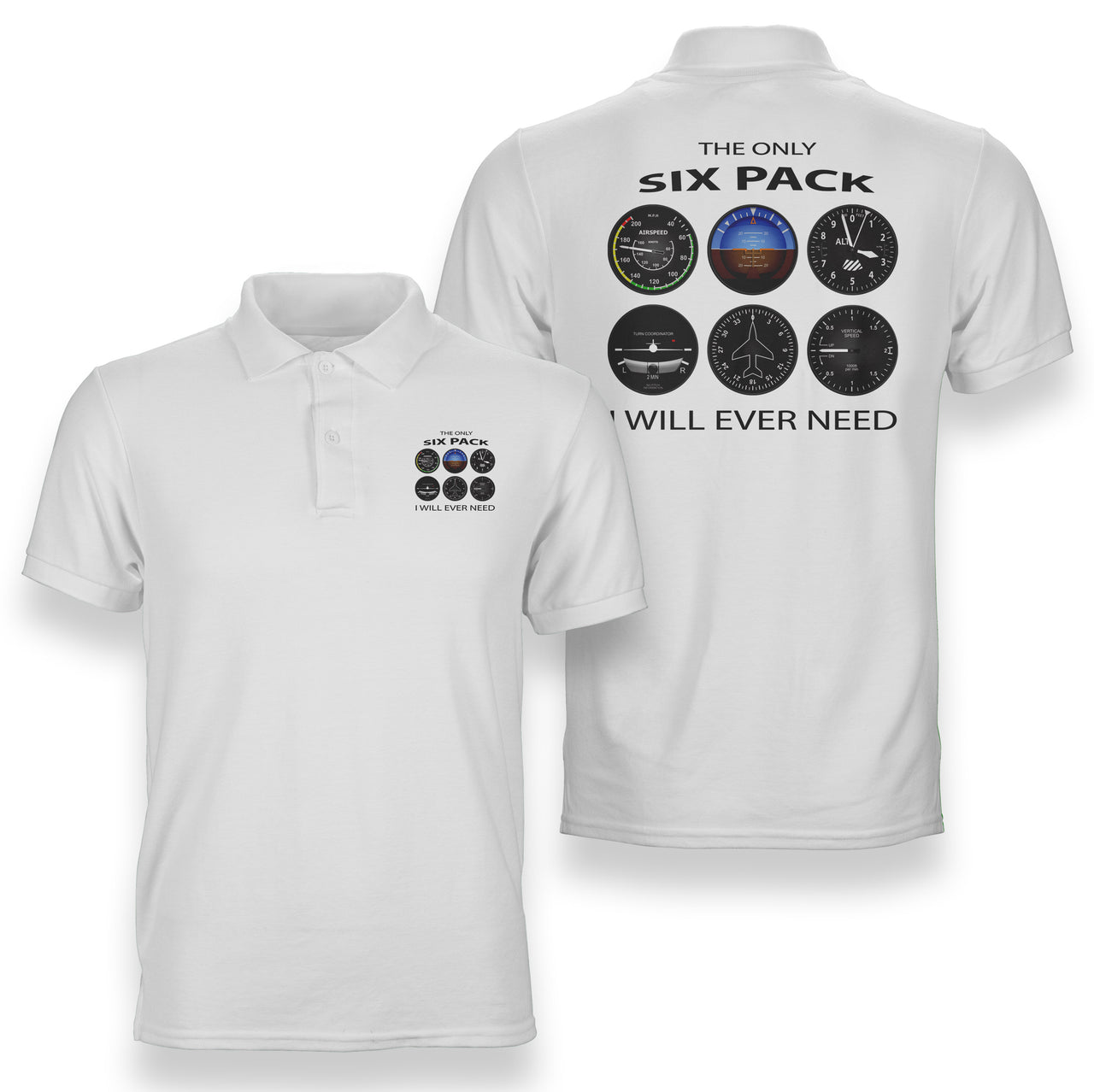 The Only Six Pack I Will Ever Need Designed Double Side Polo T-Shirts