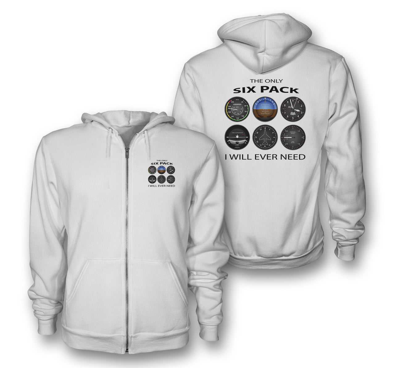 The Only Six Pack I Will Ever Need Designed Zipped Hoodies