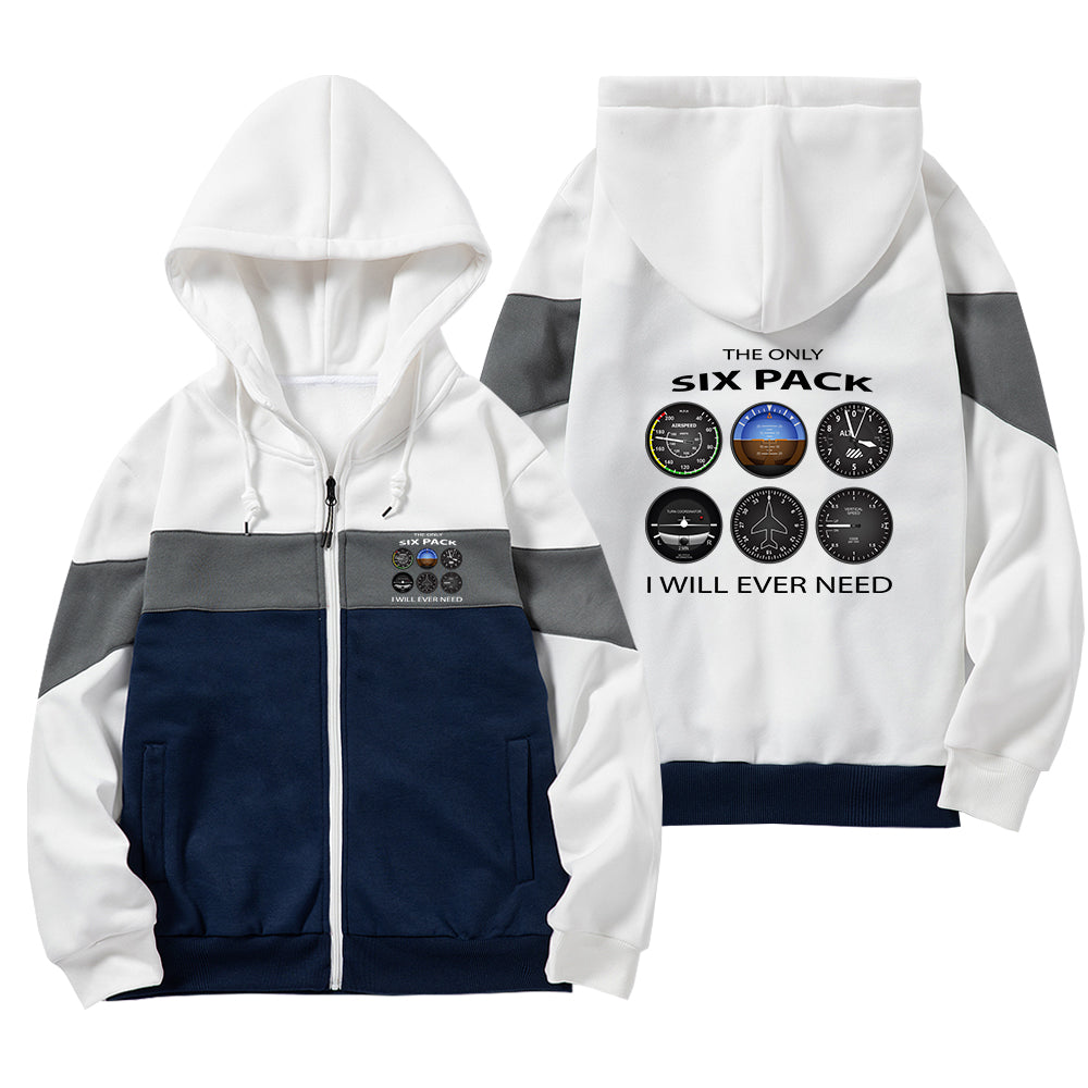 The Only Six Pack I Will Ever Need Designed Colourful Zipped Hoodies