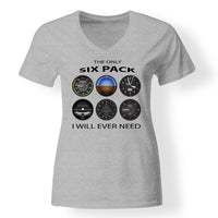 Thumbnail for The Only Six Pack I Will Ever Need Designed V-Neck T-Shirts