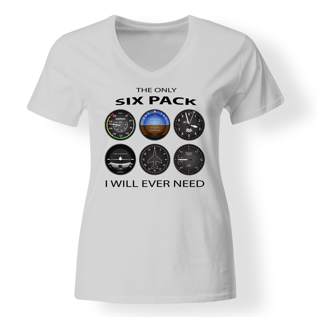 The Only Six Pack I Will Ever Need Designed V-Neck T-Shirts
