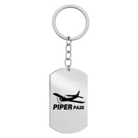 Thumbnail for The Piper PA28 Designed Stainless Steel Key Chains (Double Side)