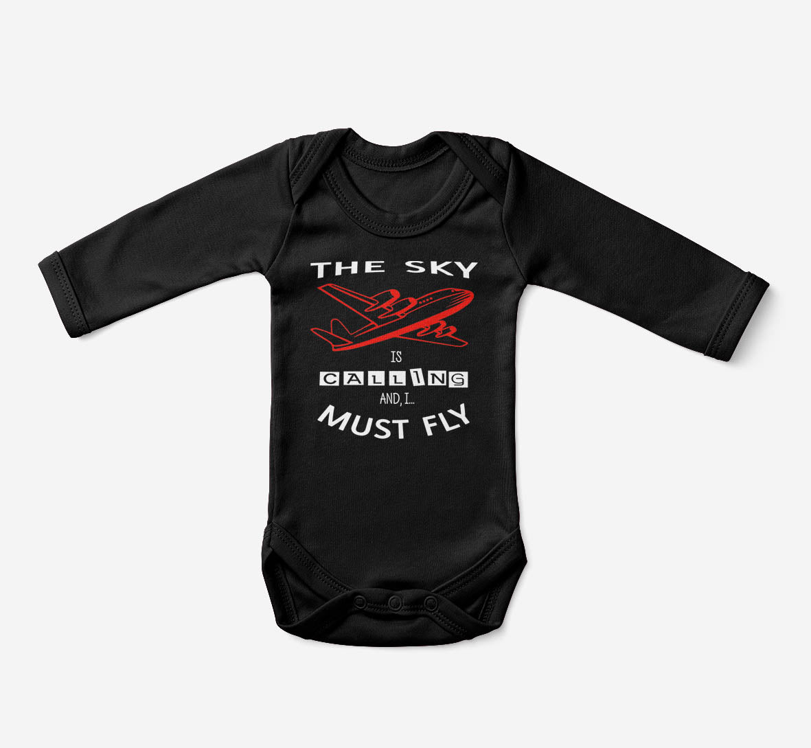 The Sky is Calling and I Must Fly Designed Baby Bodysuits