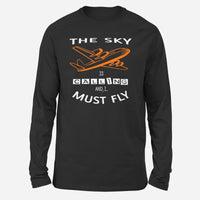 Thumbnail for The Sky is Calling and I Must Fly Designed Long-Sleeve T-Shirts