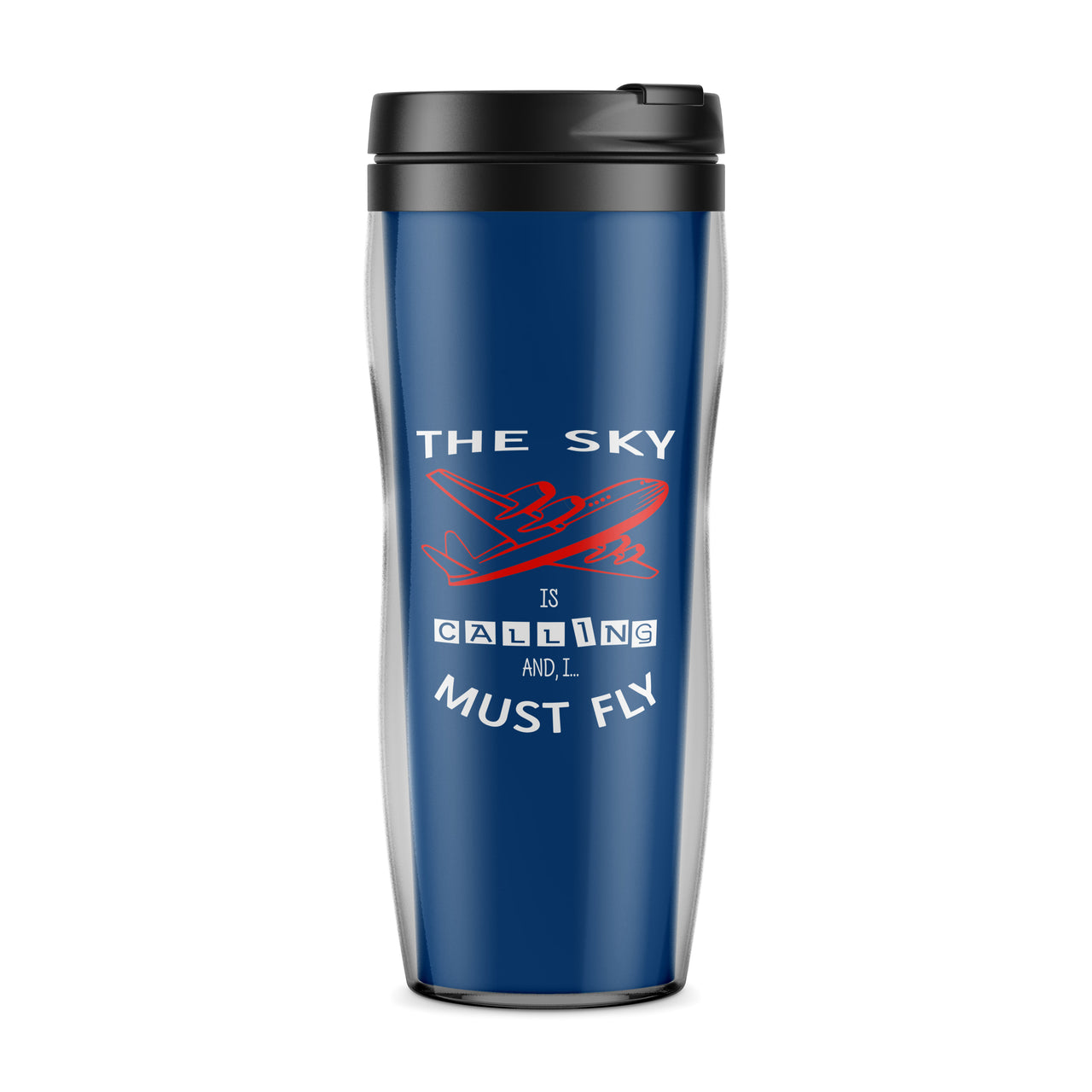 The Sky is Calling and I Must Fly Designed Travel Mugs