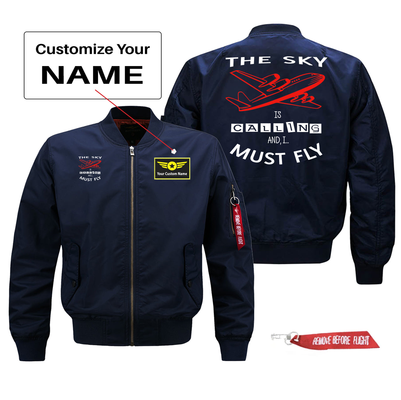 The Sky is Calling and I Must Fly Designed Pilot Jackets (Customizable)