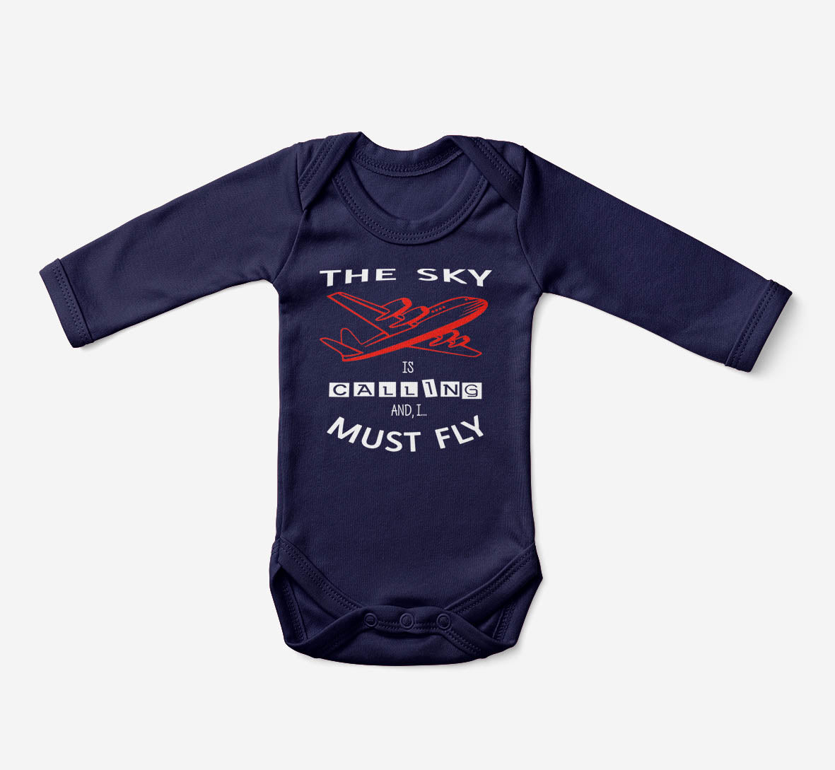 The Sky is Calling and I Must Fly Designed Baby Bodysuits