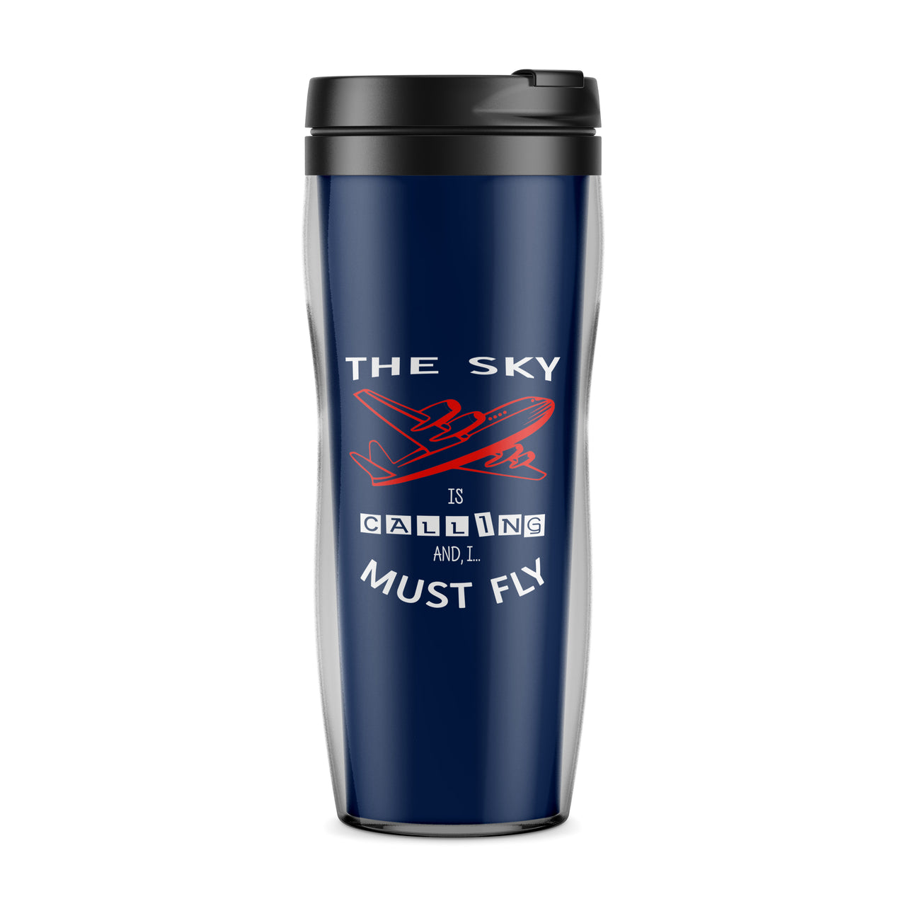 The Sky is Calling and I Must Fly Designed Travel Mugs