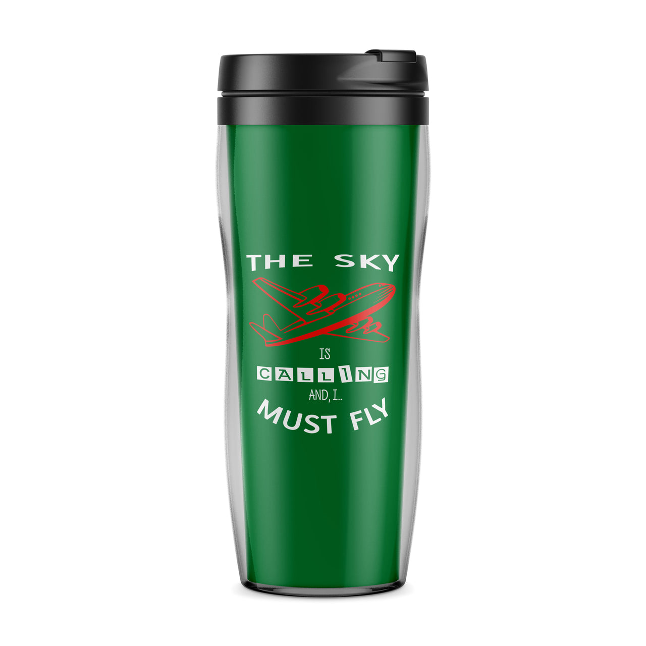 The Sky is Calling and I Must Fly Designed Travel Mugs