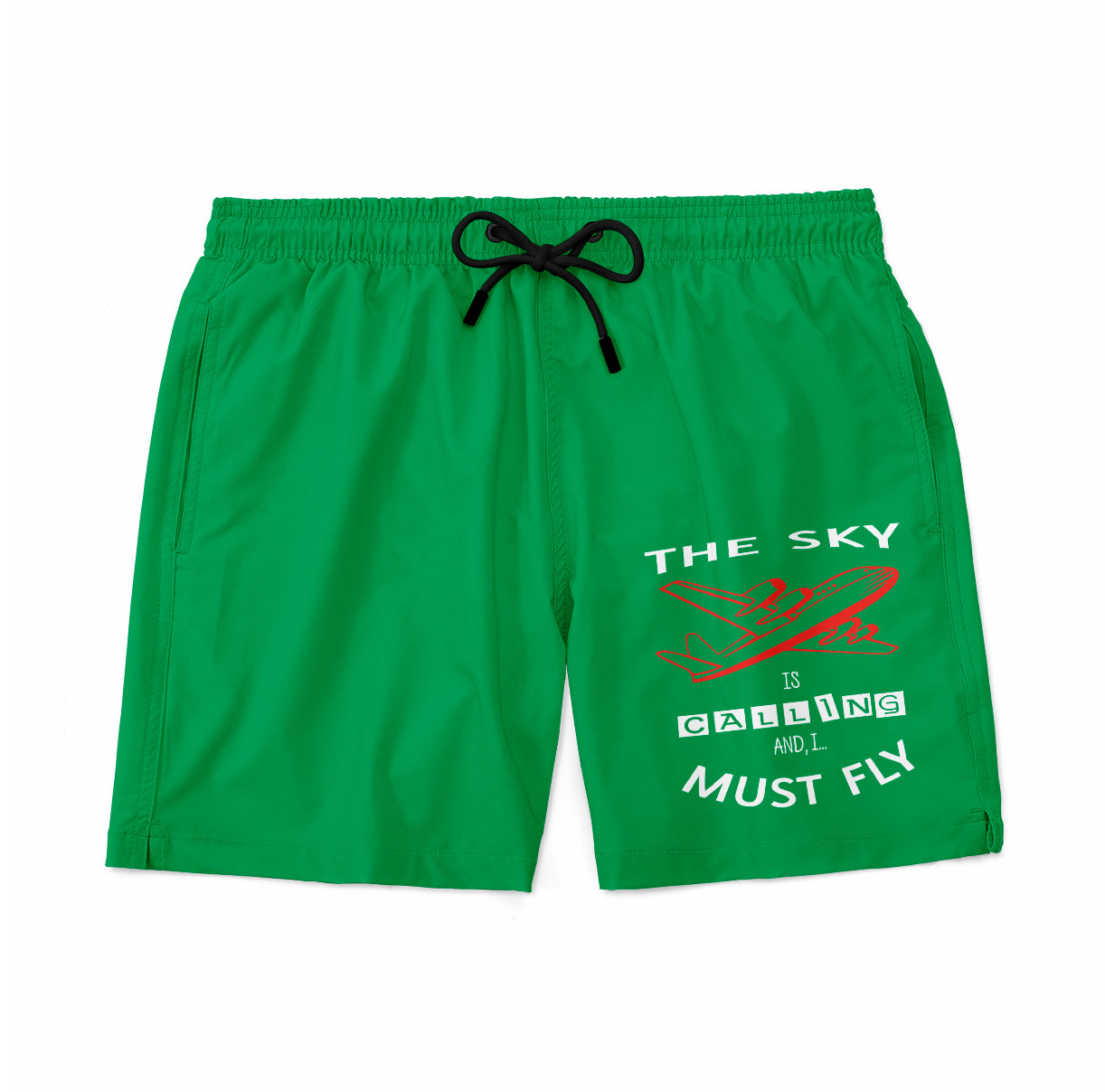 The Sky is Calling and I Must Fly Designed Swim Trunks & Shorts