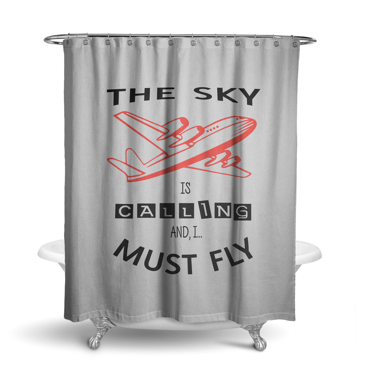 The Sky is Calling and I Must Fly Designed Shower Curtains