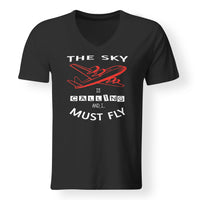Thumbnail for The Sky is Calling and I Must Fly Designed V-Neck T-Shirts