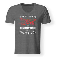 Thumbnail for The Sky is Calling and I Must Fly Designed V-Neck T-Shirts