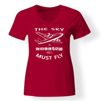 Thumbnail for The Sky is Calling and I Must Fly Designed V-Neck T-Shirts