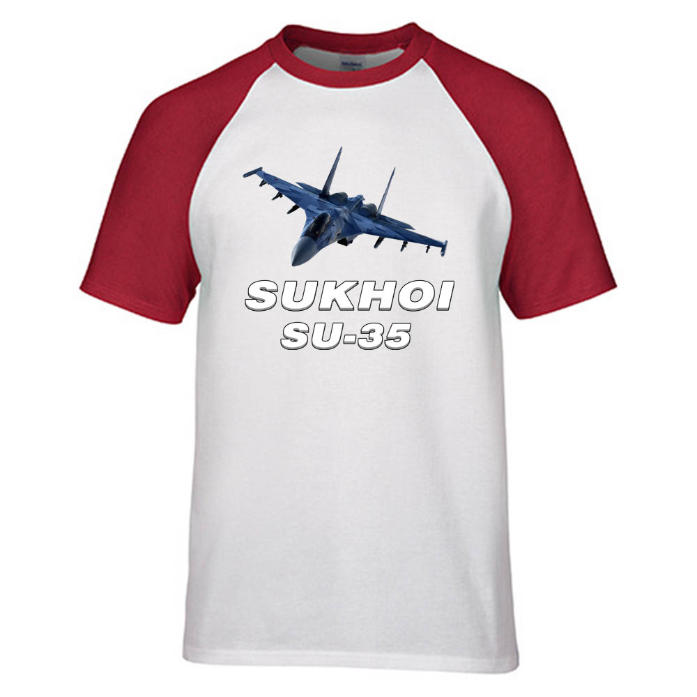 The Sukhoi SU-35 Designed Raglan T-Shirts