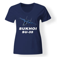 Thumbnail for The Sukhoi SU-35 Designed V-Neck T-Shirts