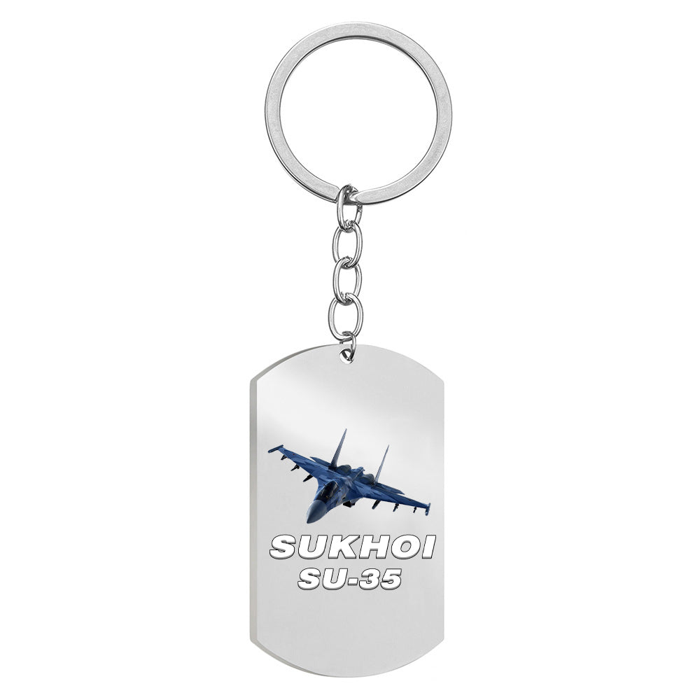 The Sukhoi SU-35 Designed Stainless Steel Key Chains (Double Side)