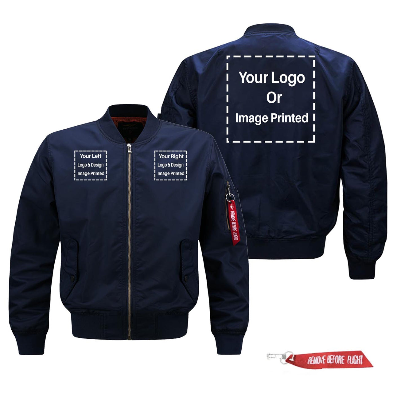 CUSTOM "THREE" Logos Designed Pilot Jackets