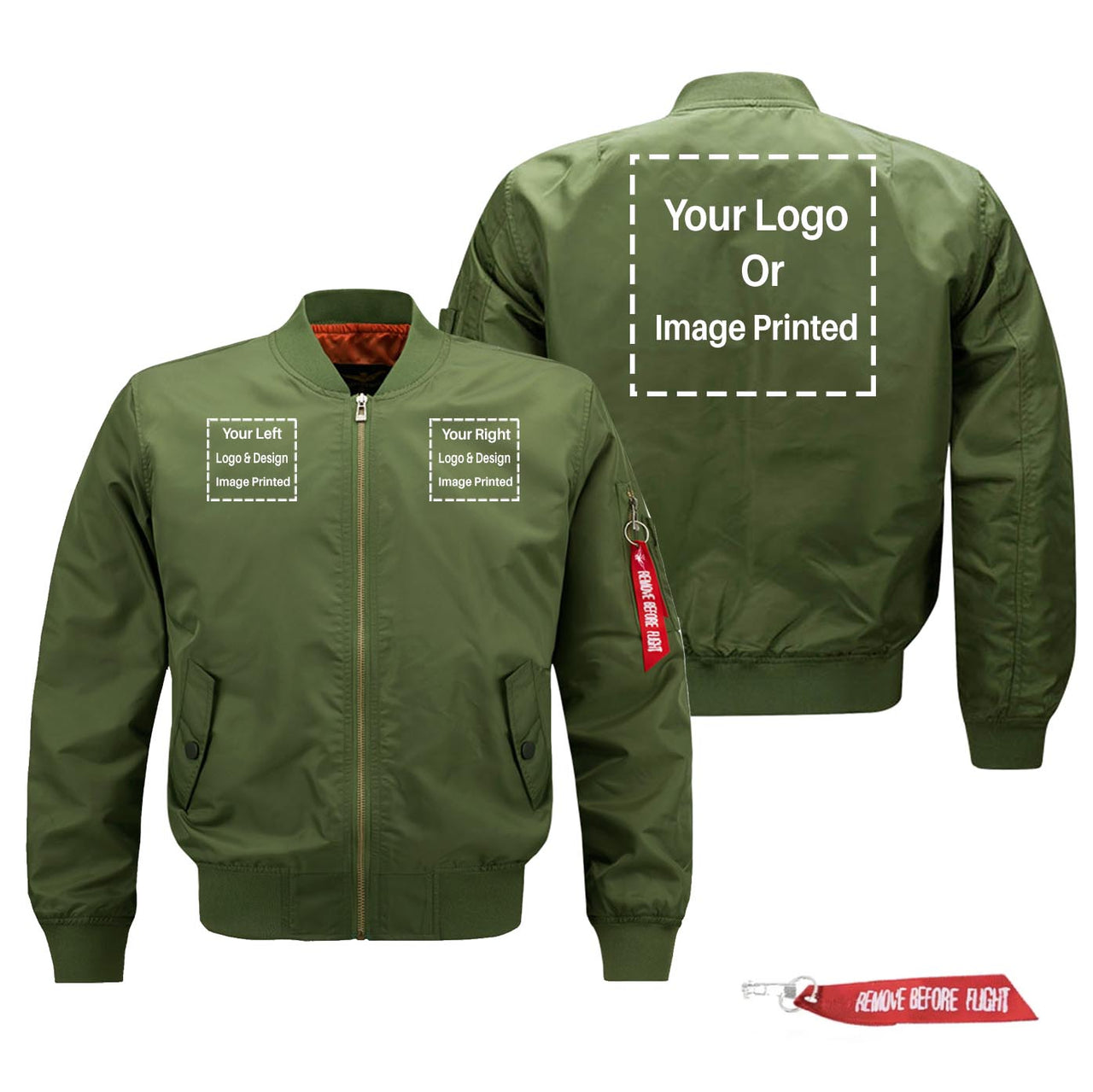 CUSTOM "THREE" Logos Designed Pilot Jackets