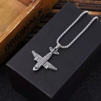 Thumbnail for Hip Hop Titanium Steel Airplane Necklaces