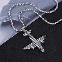 Thumbnail for Hip Hop Titanium Steel Airplane Necklaces