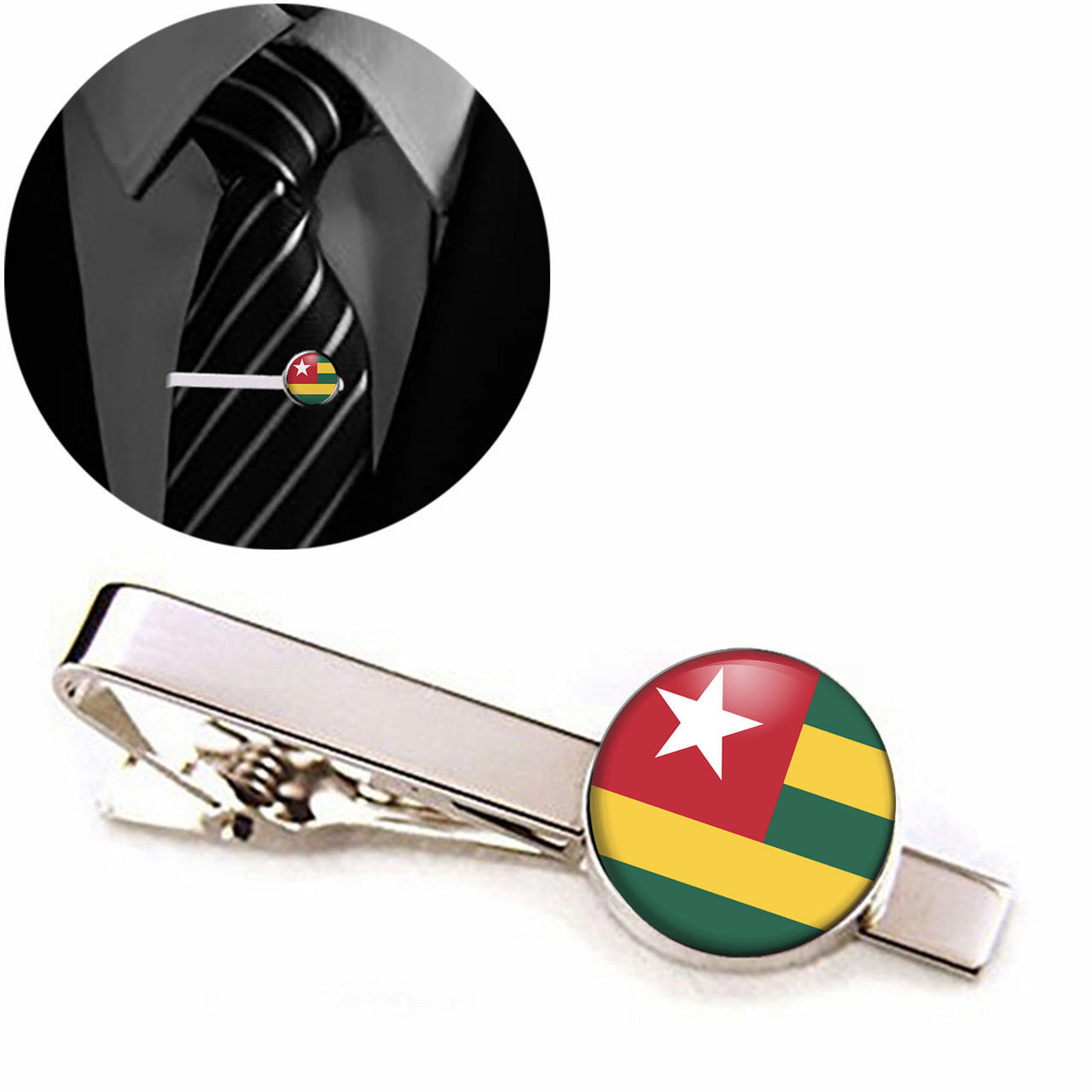 Togo Flag Designed Tie Clips