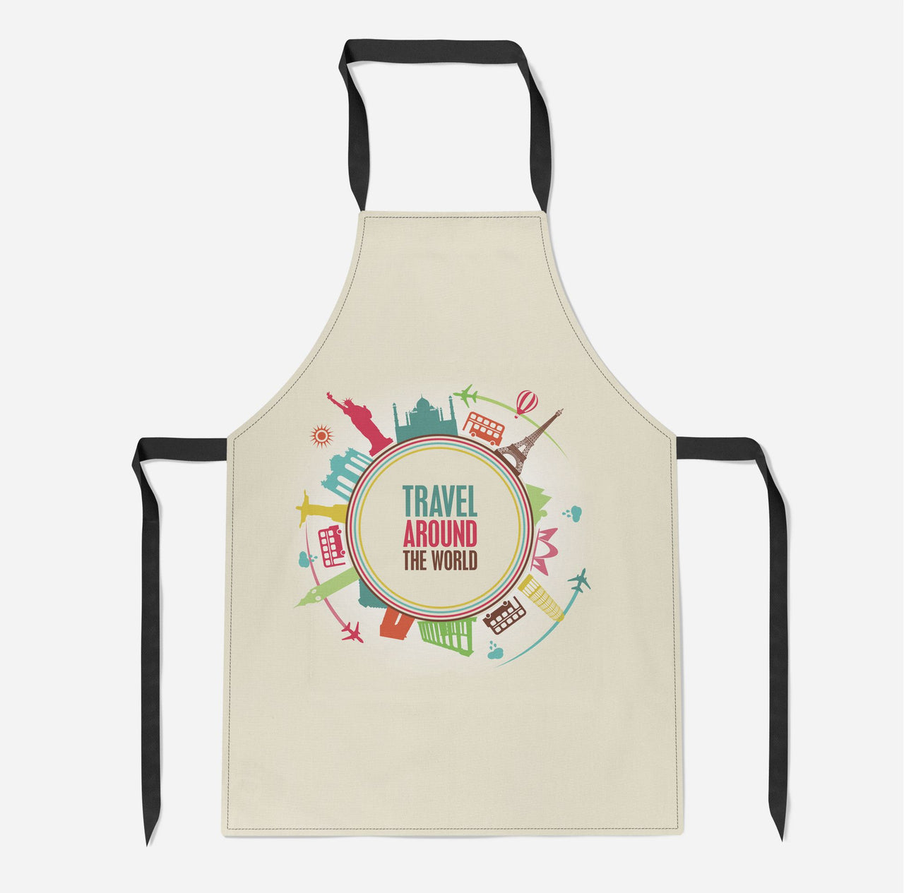 Travel & Planes Designed Kitchen Aprons