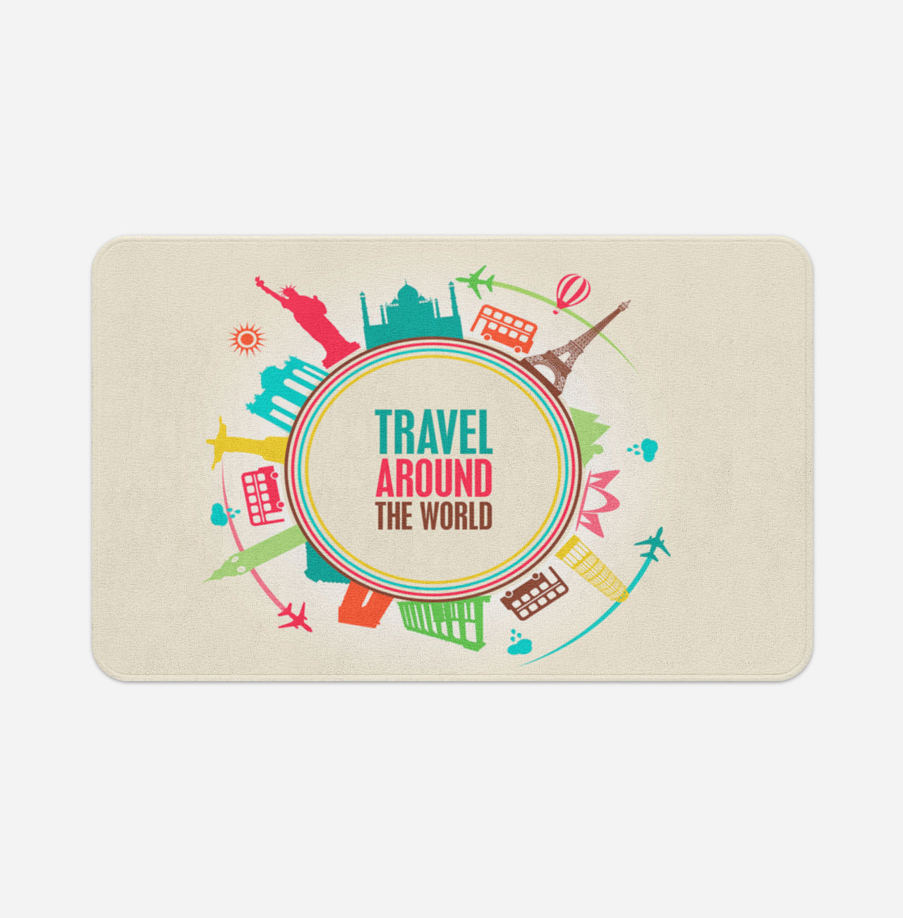 Travel Around The World Designed Bath Mats