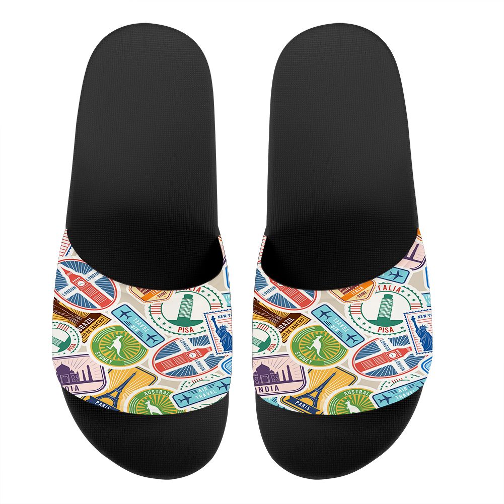 Travel Icons Designed Sport Slippers
