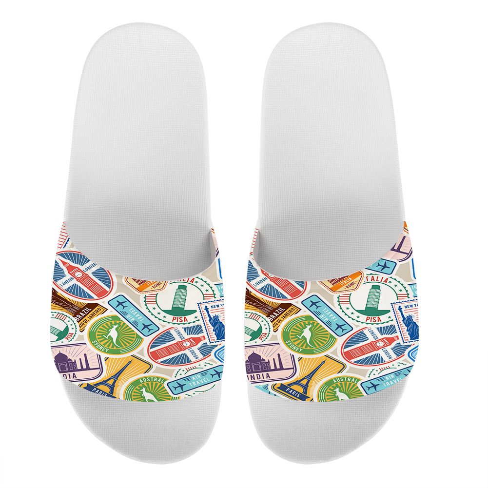 Travel Icons Designed Sport Slippers