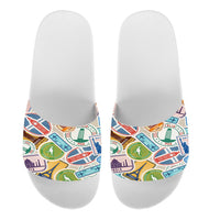 Thumbnail for Travel Icons Designed Sport Slippers