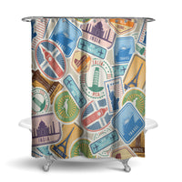 Thumbnail for Travel Icons Designed Shower Curtains