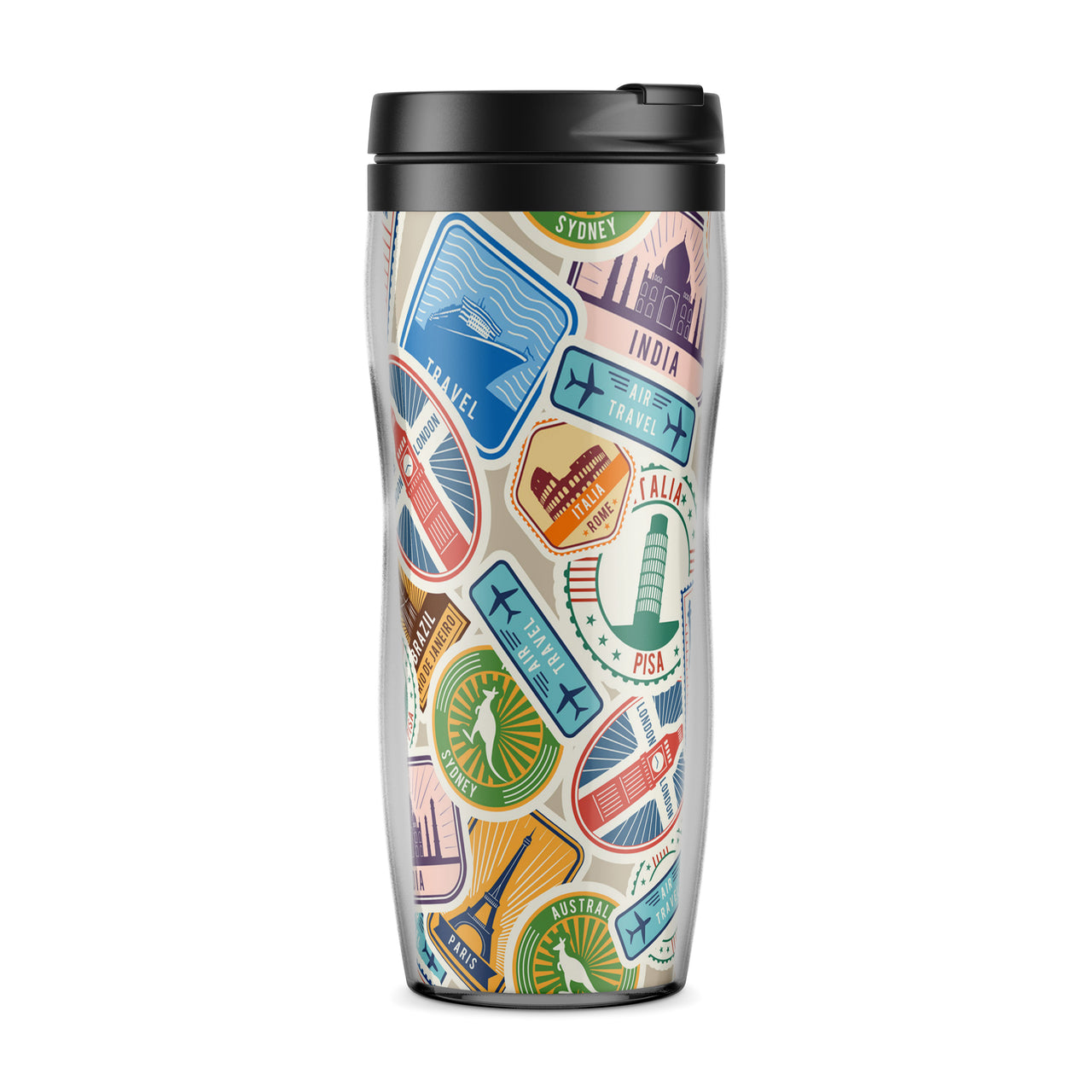 Travel Icons Designed Travel Mugs