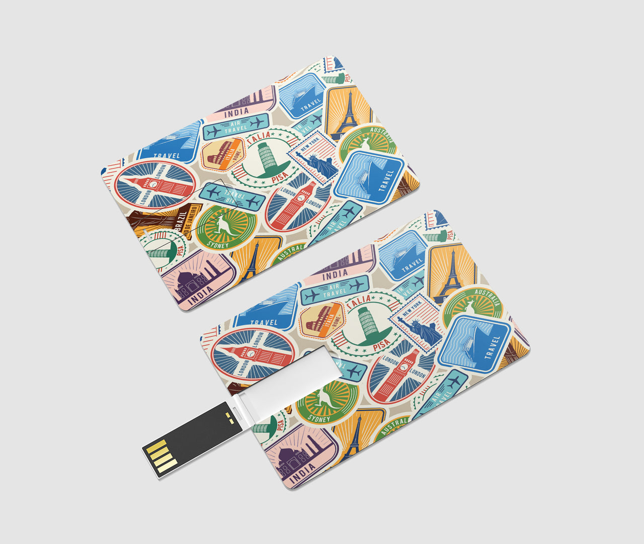 Travel Icons Designed USB Cards