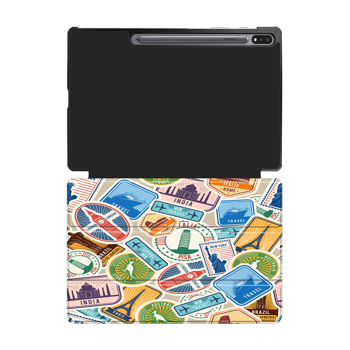 Travel Icons Designed Samsung Tablet Cases