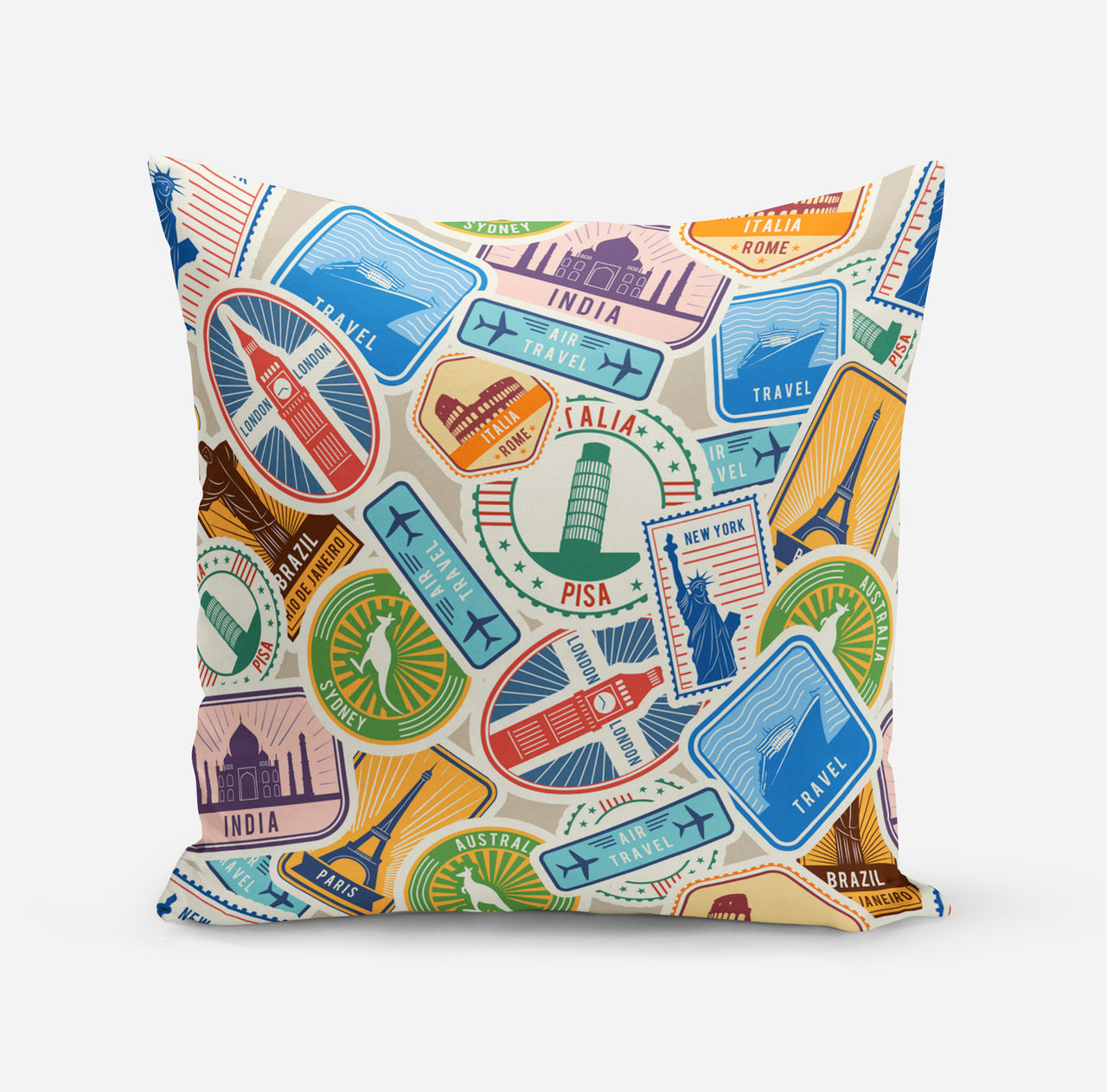 Travel Icons Designed Pillowsc