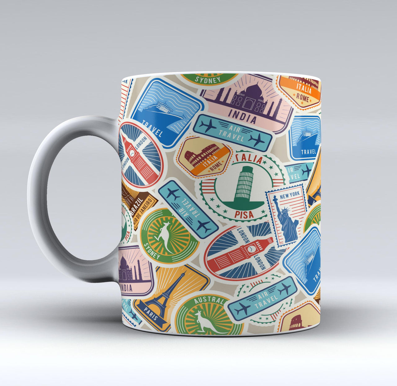 Travel Stickers Designed Mugs