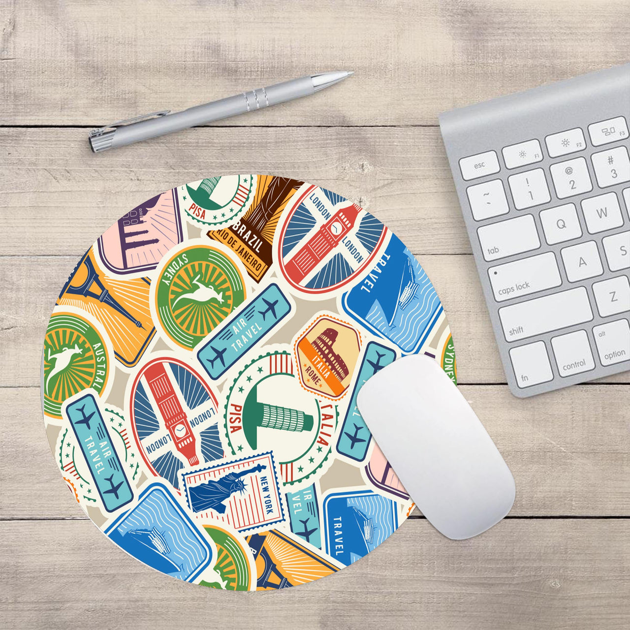 Travel Stickers Designed Mouse Pads