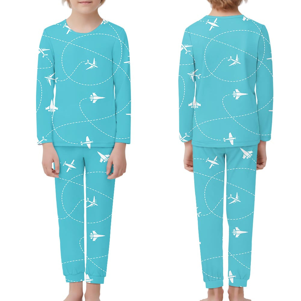 Travel The The World By Plane Designed "Children" Pijamas