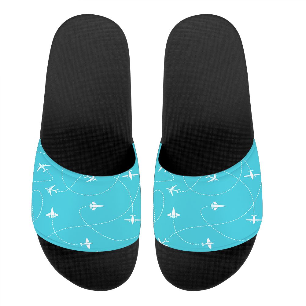 Travel The The World By Plane Designed Sport Slippers
