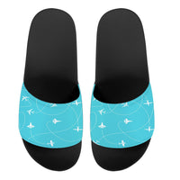 Thumbnail for Travel The The World By Plane Designed Sport Slippers