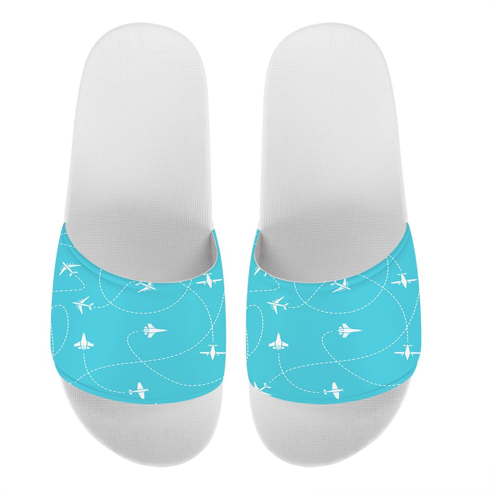 Travel The The World By Plane Designed Sport Slippers