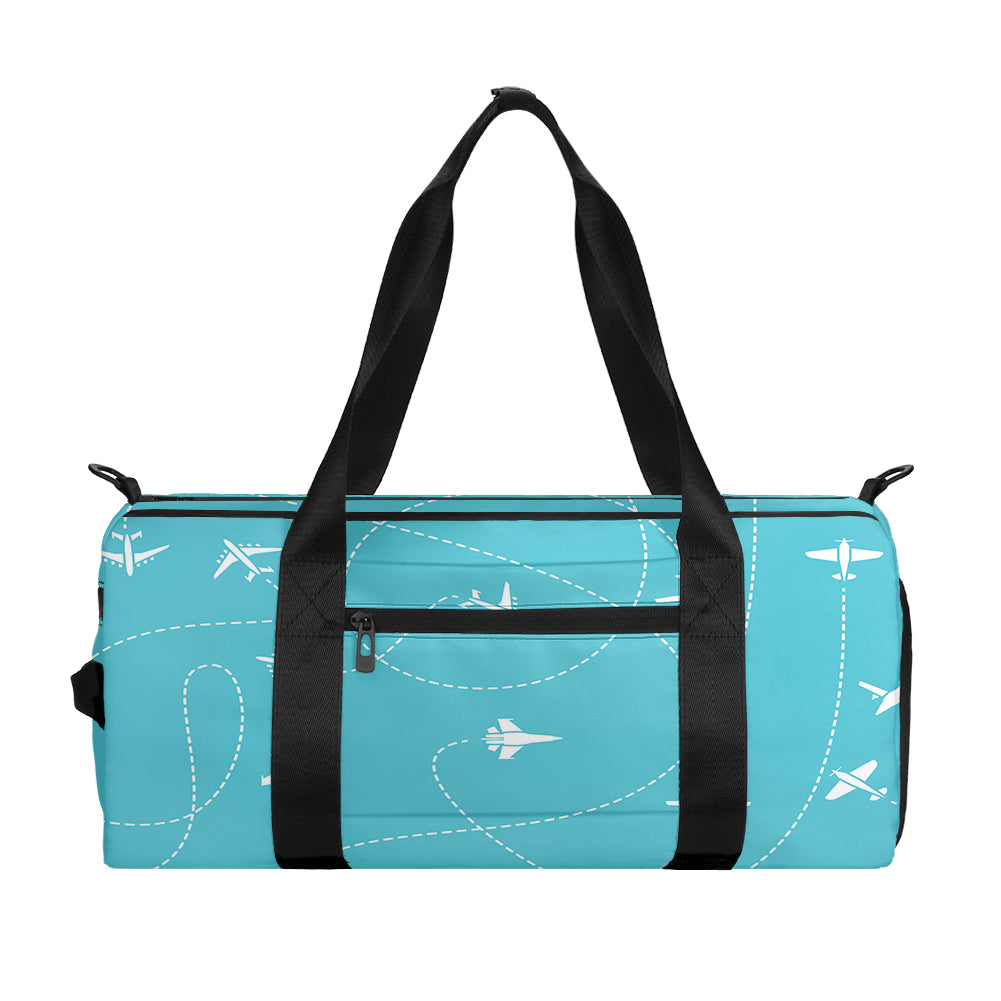 Travel The The World By Plane Designed Sports Bag