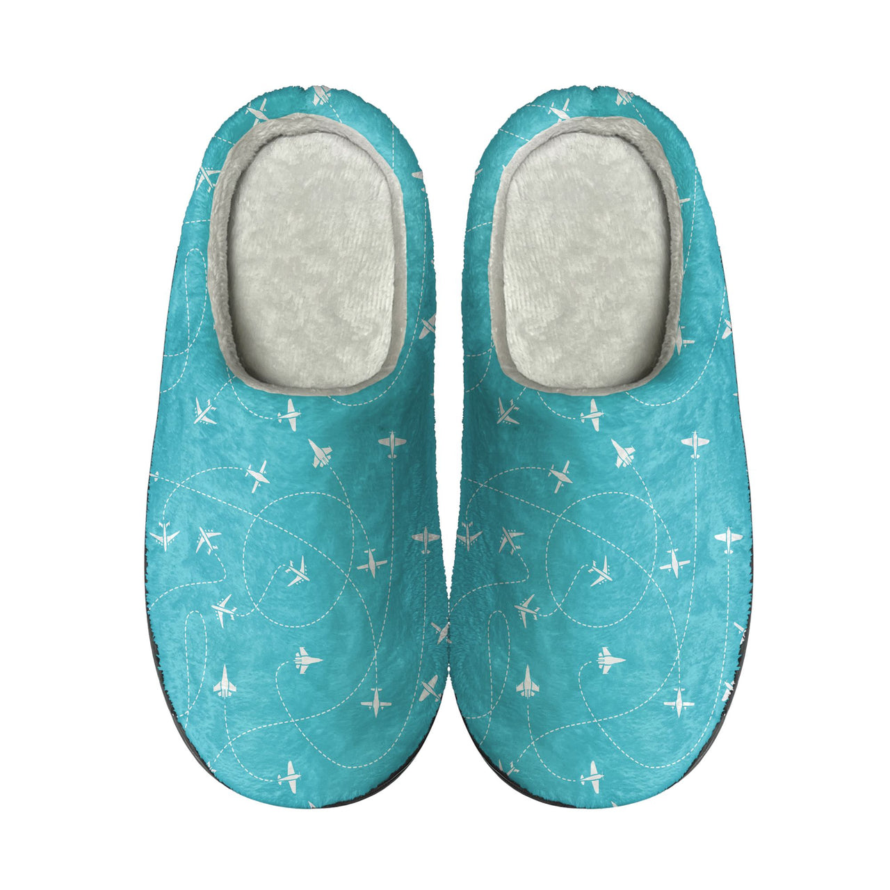 Travel The The World By Plane Designed Cotton Slippers