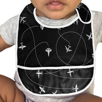 Thumbnail for Travel The World By Plane (Black) Designed Baby Bib