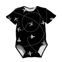 Thumbnail for Travel The World By Plane (Black) Designed 3D Baby Bodysuits