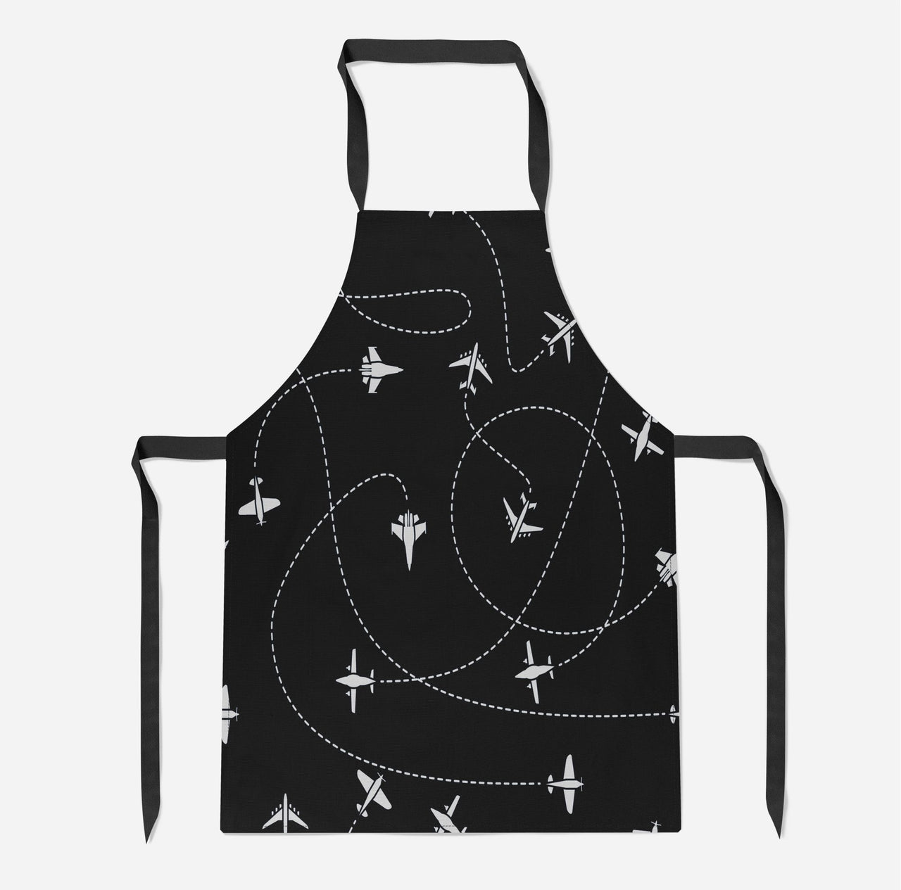 Travel The World By Plane (Black) Designed Kitchen Aprons