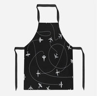 Thumbnail for Travel The World By Plane (Black) Designed Kitchen Aprons