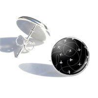 Thumbnail for Travel The World By Plane (Black) Designed Stud Earrings