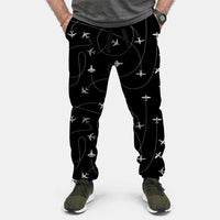 Thumbnail for Travel The World By Plane (Black) Designed Sweat Pants & Trousers